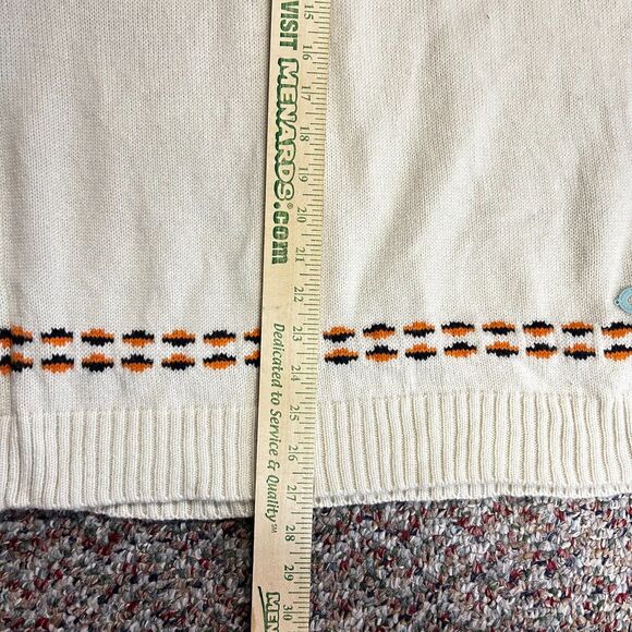 Kari Traa Sundve Ivory Orange Blue Fair Isle Nordic Crewneck LS Sweater Size M - Picture 10 of 10